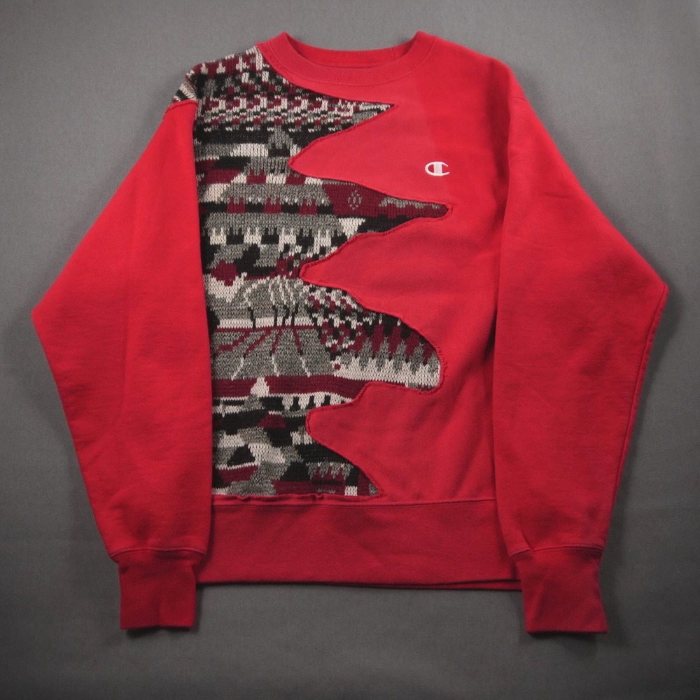 Handmade Unique Coogi Style Champion Reverse Weave Custom Reworked Sweatshirt